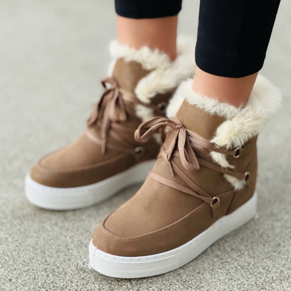 Cozy Wedge Sneaker Tan - Picture 4 of 8
